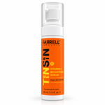 Farrell Naturals TEENSKIN Vitamin C Brightening Serum 30 ml bottle with orange label and white pump on a white background.