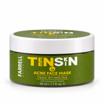 Farrell Naturals TEENSKIN Acne Face Mask 50 ml green jar with white lid on a white background.