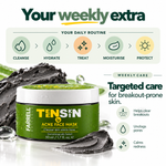 Farrell Naturals weekly skincare extra graphic featuring Acne Face Mask for targeted care of breakout-prone skin.